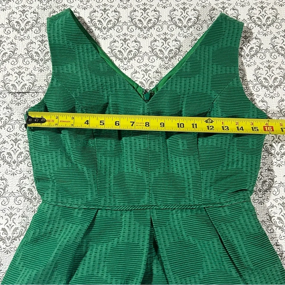 J.CREW Jacquard V-Neck "Dublin Green" Mini Dress, 2 - Picture 10 of 12